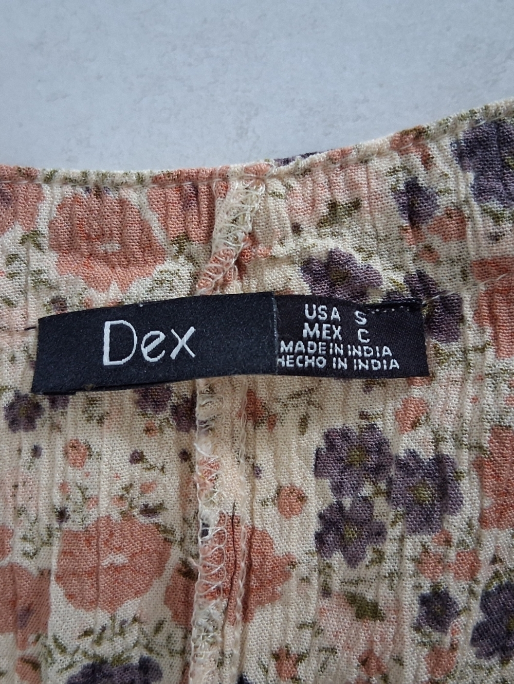 Dex/ Micro Floral Maxi Dress/ Elastic Waist/ Button Front Bodice/ Size US S - Picture 10 of 14